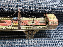 1930 Vintage MARX BUSY BRIDGE TIN LITHO Windup ToyProbaly Needs Oil/TLC