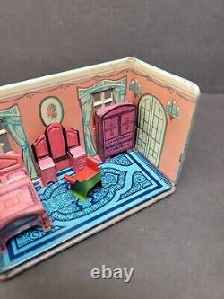 1930s Marx Newlyweds Bedroom Set Tin Litho Toy, 5 Piece Set Vintage Antique