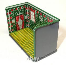 1930s vtg Marx Newlyweds BATHROOM Tin Litho Art Deco Doll House Toy #192 BOX