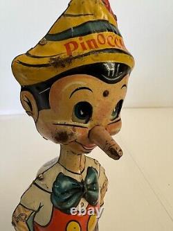 1939 Vintage Antique Marx Tin Lithograph Wind-Up Disney Pinocchio Toy RARE