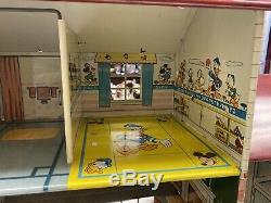 1949 Marx Tin Litho Metal Dollhouse Disney Mickey Mouse Room W Garage VG HTF