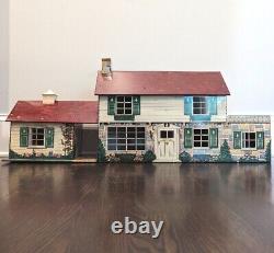 1950-60s Marx Tin Litho 2 Story Toy Doll House With 63 pieces of furniture