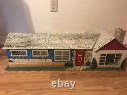 1950s Vintage Marx Tin Litho Metal CALIFORNIA RANCH Doll House w Accessories