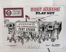 1995 Marx Toys Fort Apache Tin Lithograph Play Set Vintage Commemorative Edition