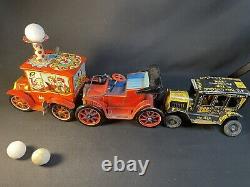 3 Vintage Tin Litho Toy Cars-LineMar, KO & Modern toys trade mark-2 Are Wind-up