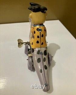 #55 Vintage 1960s Marx Fred Flintstone on Dino Wind-Up Toy Tin Toy