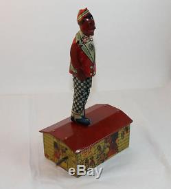 Antique Jazzbo Jim Tin Wind Up Toy with Partial Original Box