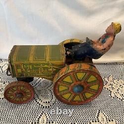 Antique VTG 1920s Louis Marx Tin Litho American Tractor with Driver Rare Scarce