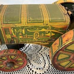 Antique VTG 1920s Louis Marx Tin Litho American Tractor with Driver Rare Scarce