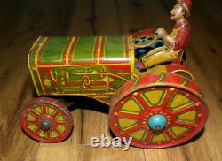 Antique VTG 1920s Louis Marx Tin Litho American Tractor with Driver Rare Scarce