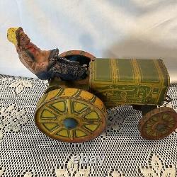 Antique VTG 1920s Louis Marx Tin Litho American Tractor with Driver Rare Scarce