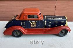 Antique Vintage Tin Toy Wind Up Louis Marx G-Man Pursuit Car