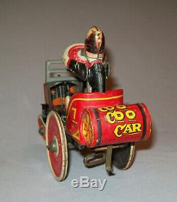 Antique Vtg 1930s Marx Tin Wind-Up Toy Coo Coo Car Great Paint Works Perfectly