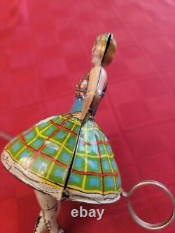 Ballet dancer Marx tin toys vintage spinning ballerina metal