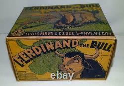 Boxed Set Disney 1938 Ferdinand The Bull Tin Wind-up Toy By Marx