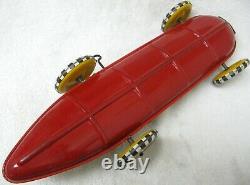 C1940-50s Marx Tin Litho Working 16 Windup Indy Race Car With Vintage Driver