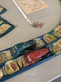 COMPLETE Vintage Antique Louis Marx Tin Litho Streamline Speedway Race Car Track