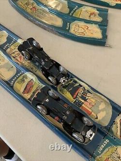 COMPLETE Vintage Antique Louis Marx Tin Litho Streamline Speedway Race Car Track