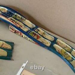 COMPLETE Vintage Antique Louis Marx Tin Litho Streamline Speedway Race Car Track