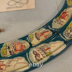 COMPLETE Vintage Antique Louis Marx Tin Litho Streamline Speedway Race Car Track