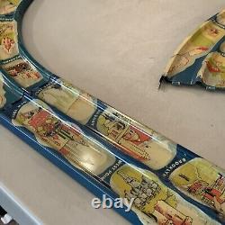 COMPLETE Vintage Antique Louis Marx Tin Litho Streamline Speedway Race Car Track