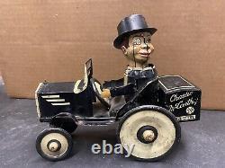 Charlie McCarthy Benzine Buggy Marx Vintage 1930's Wind-up Tin Toy Edgar Bergen