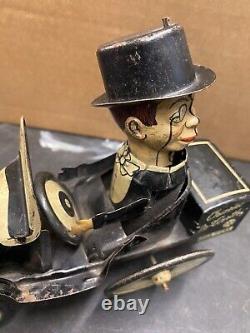 Charlie McCarthy Benzine Buggy Marx Vintage 1930's Wind-up Tin Toy Edgar Bergen