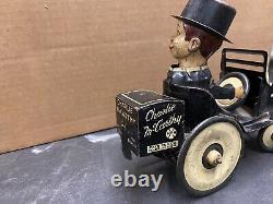 Charlie McCarthy Benzine Buggy Marx Vintage 1930's Wind-up Tin Toy Edgar Bergen