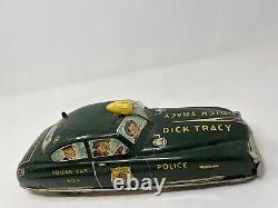 Dick Tracy Squad Car No. 1 Marx Toys Tin Litho 1949 Vintage 11 Inch