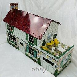 Disney Doll House Vintage Two Story Marx Tin with Furniture Lot Vintage 1950s
