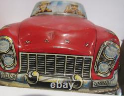Large Vintage Marx 20 Tin Toy Family Sedan BK 4117 Metal Litho Original USA