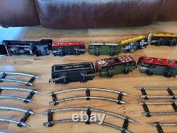 Lot Of Vintage Marx Tin Train Cars and Tracks