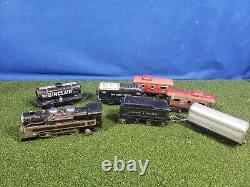 Lot of 7 Vintage Marx Tin Trains o scale