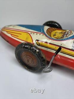 Louis Marx Rare Vintage 16 Tin Litho Wind Up Indy Race Car No Driver Streamline
