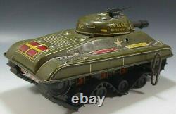 MARX 1950's U. S. ARMY TANK DIVISION #392 WINDUP TOY VINTAGE WORKING CONDITION