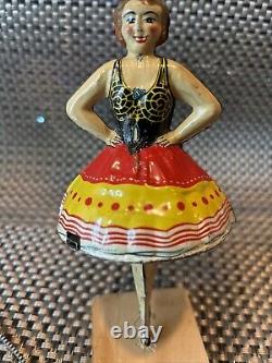 MARX BALLERINA SPINNING TOP LITHO TIN TOY BALLET DANCER Vtg 1930S WORKS