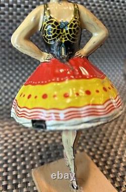 MARX BALLERINA SPINNING TOP LITHO TIN TOY BALLET DANCER Vtg 1930S WORKS