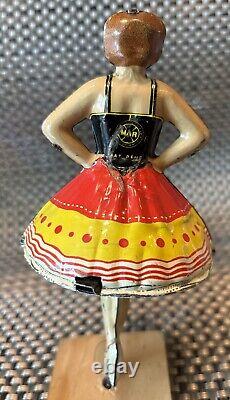 MARX BALLERINA SPINNING TOP LITHO TIN TOY BALLET DANCER Vtg 1930S WORKS