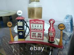 MARX Bright-lite Filling Station Gas + Air Pumps tin vintage 1930s
