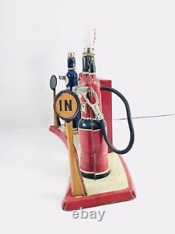 MARX Bright-lite Filling Station Gas Pumps tin vintage 1930s VGC