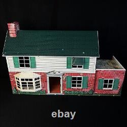 MARX TIN LITHO Colonial DOLL HOUSE 2 Story RARE Vintage