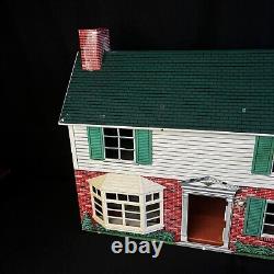 MARX TIN LITHO Colonial DOLL HOUSE 2 Story RARE Vintage