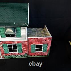 MARX TIN LITHO Colonial DOLL HOUSE 2 Story RARE Vintage