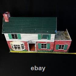 MARX TIN LITHO Colonial DOLL HOUSE 2 Story RARE Vintage