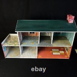 MARX TIN LITHO Colonial DOLL HOUSE 2 Story RARE Vintage