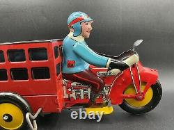 MARX TIN LITHO WIND UP SPEED BOY 4 MOTORCYCLE DELIVERY WithORG BOX VINTAGE 30s-40s