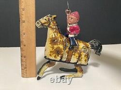 MARX Tin Lithographed & Celluloid RIDE'EM COWBOY Wind-up Toy Vintage 1925
