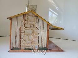 MARX VINTAGE TIN LITHO LOG CABIN With CHIMNEY 1950's WESTERN (Missing Porch Posts)