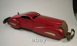 MARX Vintage 1930s Red Lithographed Tin Windup Marvel Bumper Car #711
