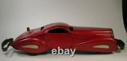 MARX Vintage 1930s Red Lithographed Tin Windup Marvel Bumper Car #711